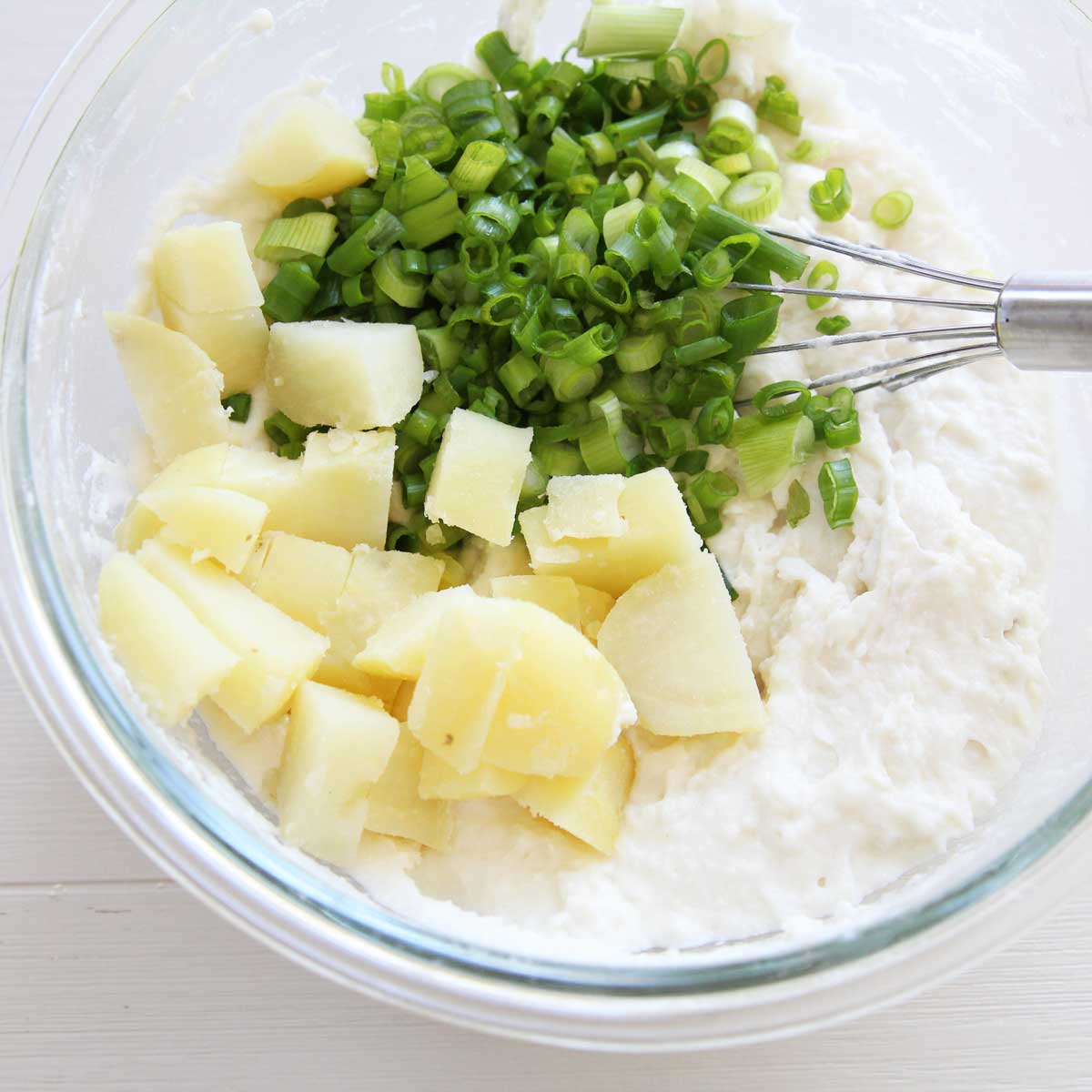 Savory Twist: Green Onion and Potato Mochi Cake (Nian Gao) - Homemade Chickpea Scones