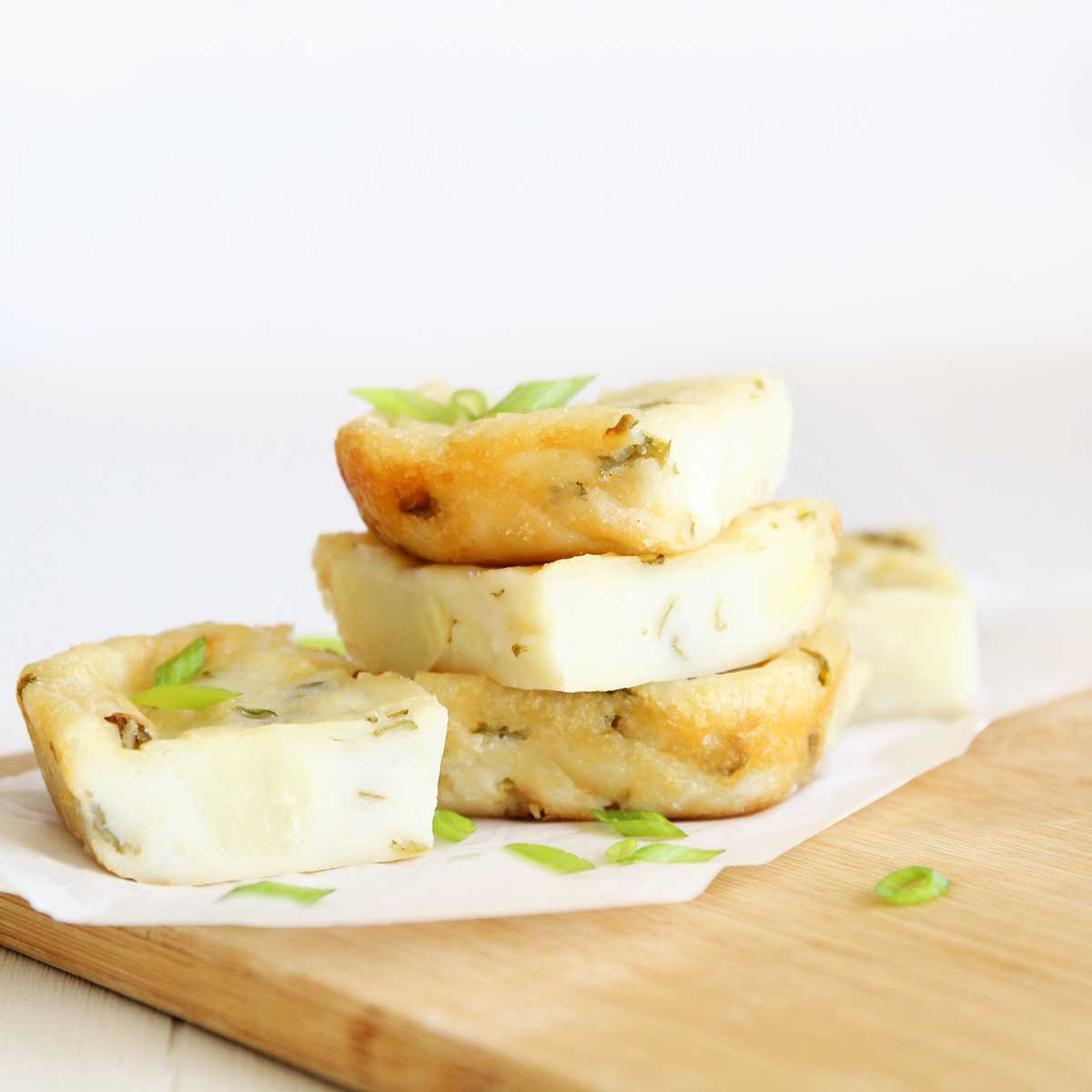 Savory Twist: Green Onion and Potato Mochi Cake (Nian Gao) - mooncakes