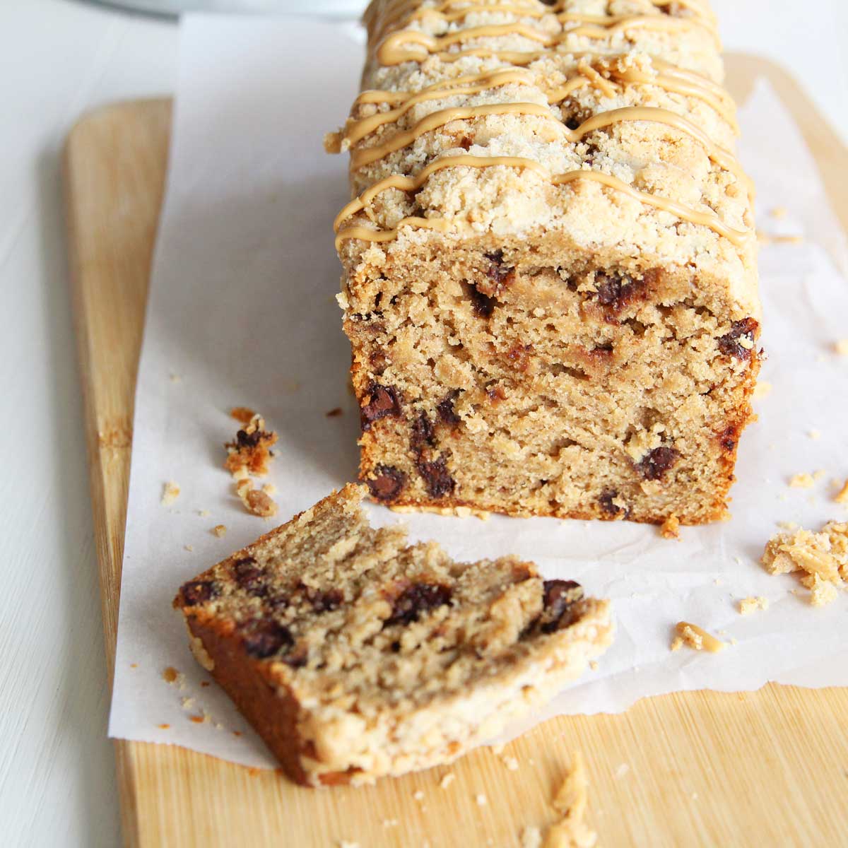 Coffee Lover's Chocolate Chip Banana Bread (No Eggs, Butter, or Dairy) - Peanut Butter Banana Bread
