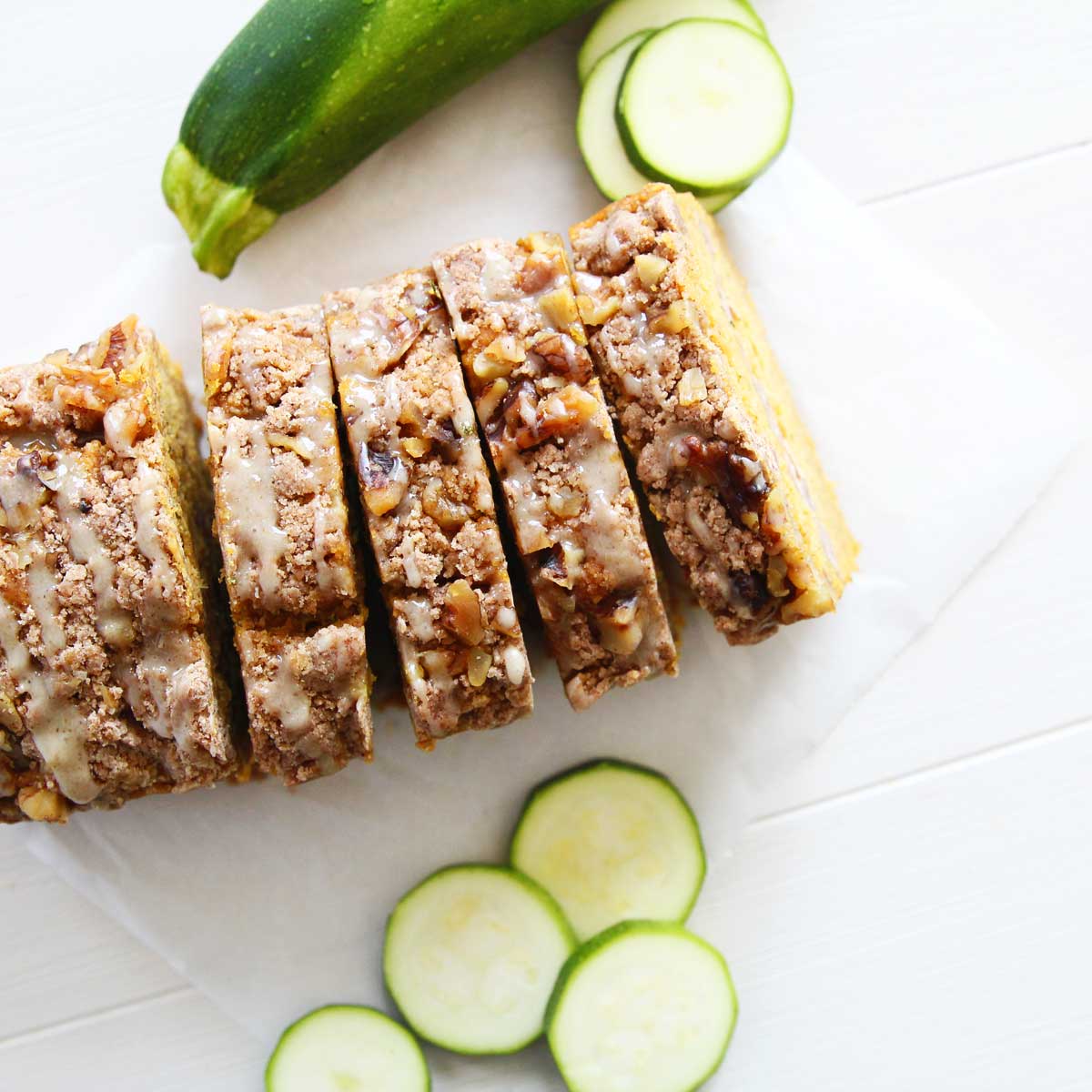 Zucchini Pumpkin Bread with Easy Walnut Streusel Topping (Vegan-Friendly!) - Canned Chickpea Yeast Bread