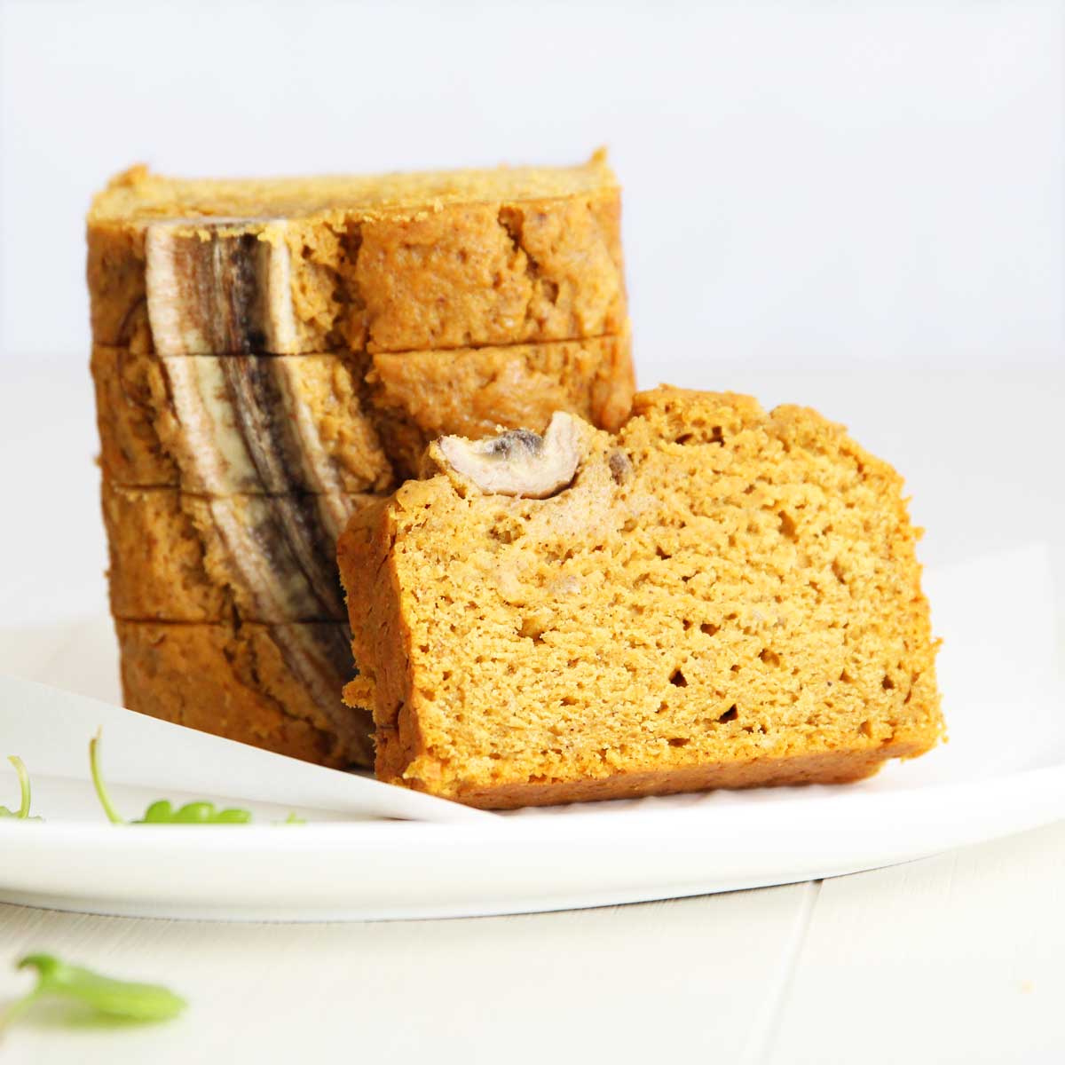 Super Moist Olive Oil Pumpkin Bread With Banana (Eggless & Dairy Free) - Brown Sugar Whipped Cream