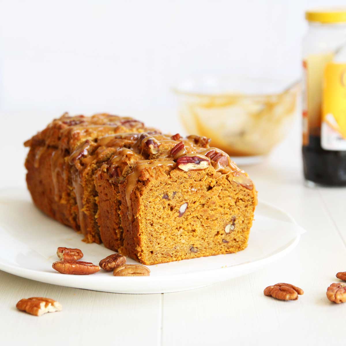 Molasses Pumpkin Bread With Pecan Nuts (No Eggs Or Dairy Required!) - swiss roll