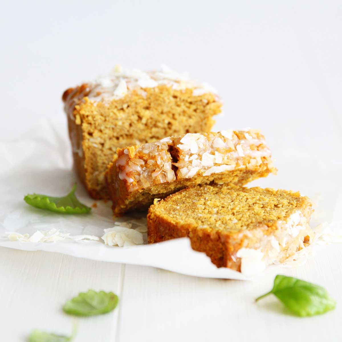 Coconut Pumpkin Bread with Added Almond Flour & Oats - Brown Sugar Whipped Cream
