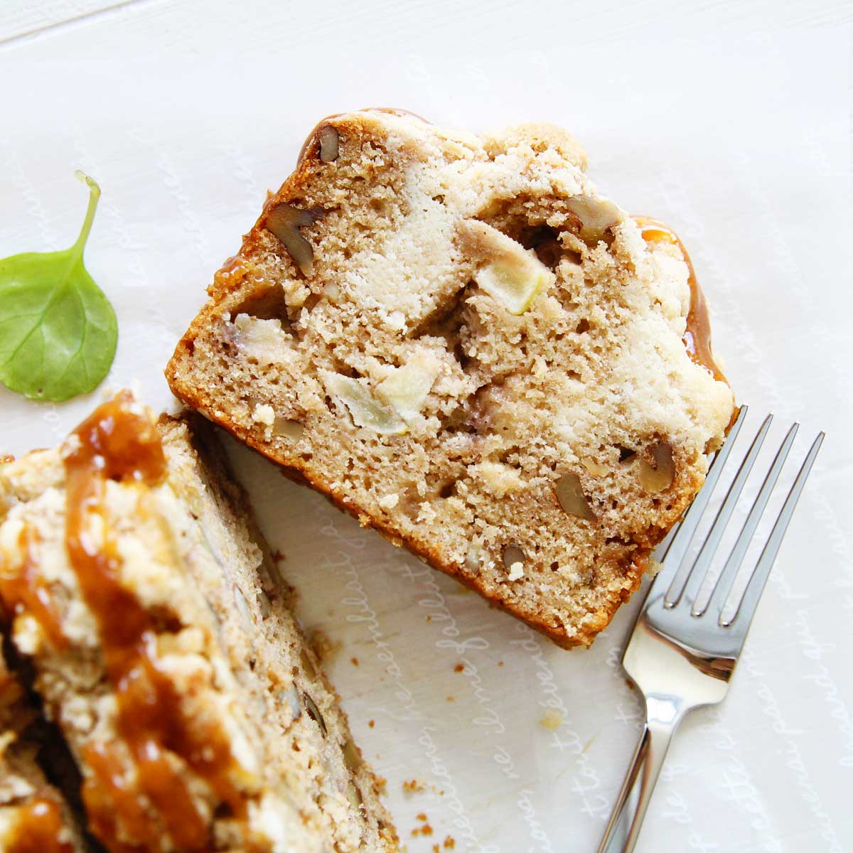 The Most Comforting Applesauce Banana Bread with Streusel Topping - Brown Sugar Whipped Cream