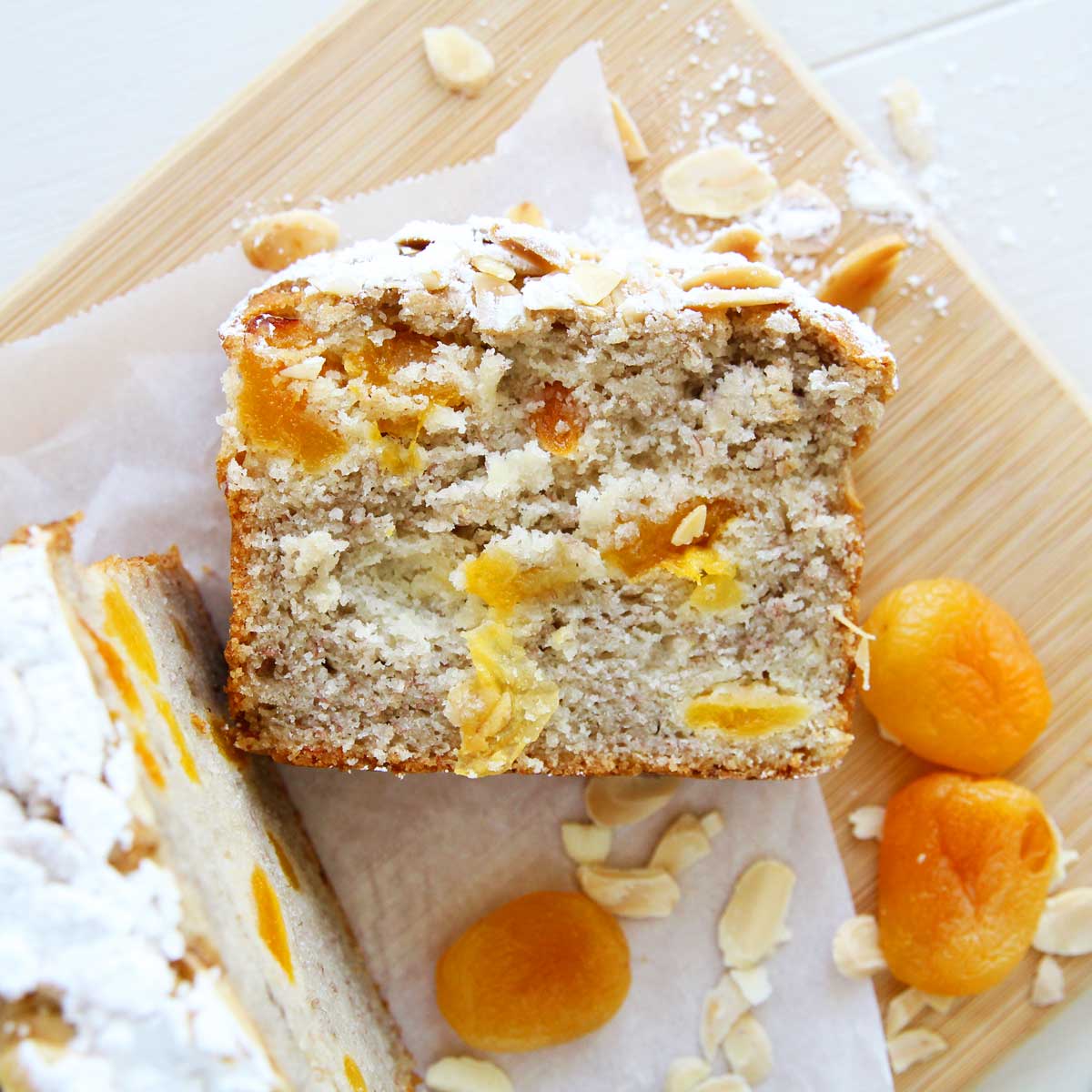 Simply Divine: Moist Vegan Almond Banana Bread with Apricots (Eggless, Dairy Free!) - Almond Banana Bread