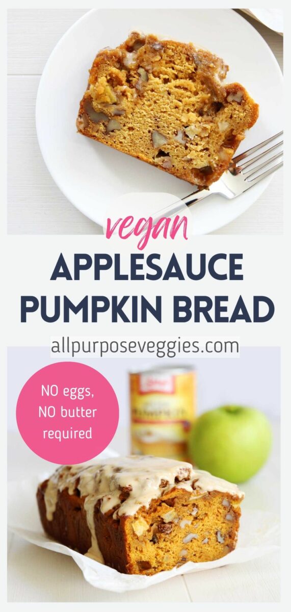 pin image - Country Apple Pumpkin Bread with Maple Glaze (Healthy Low Fat & Vegan)