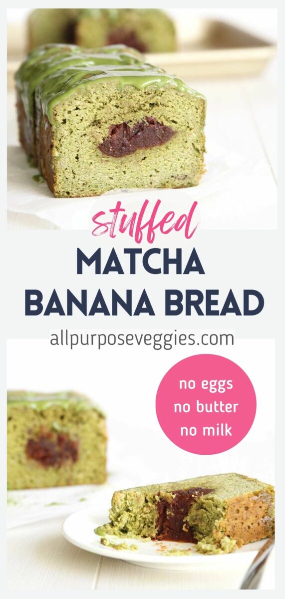 pin image - How to Make Matcha Banana Bread with Red Bean Paste Filling