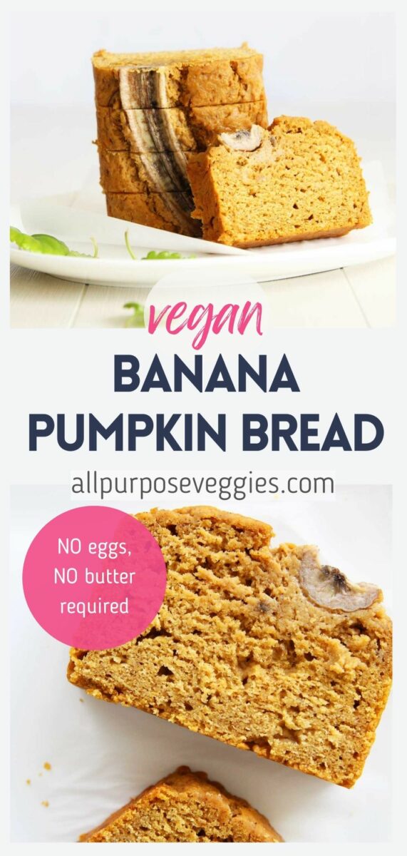 pin image - Super Moist Olive Oil Pumpkin Bread With Banana (Eggless & Dairy Free)