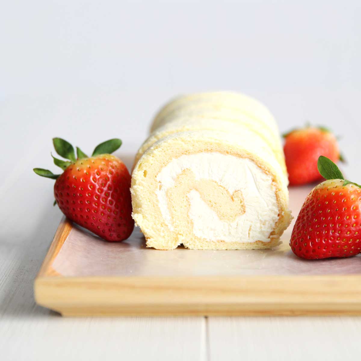 Unbelievably Soft Flourless Vanilla Swiss Roll Cake (Gluten-Free) - Peppermint Whipped Cream