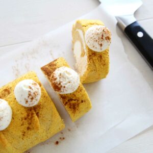 Fall in Love Flourless Pumpkin Roll Cake (The Best Gluten Free Dessert Recipe!) - white bean paste cookies