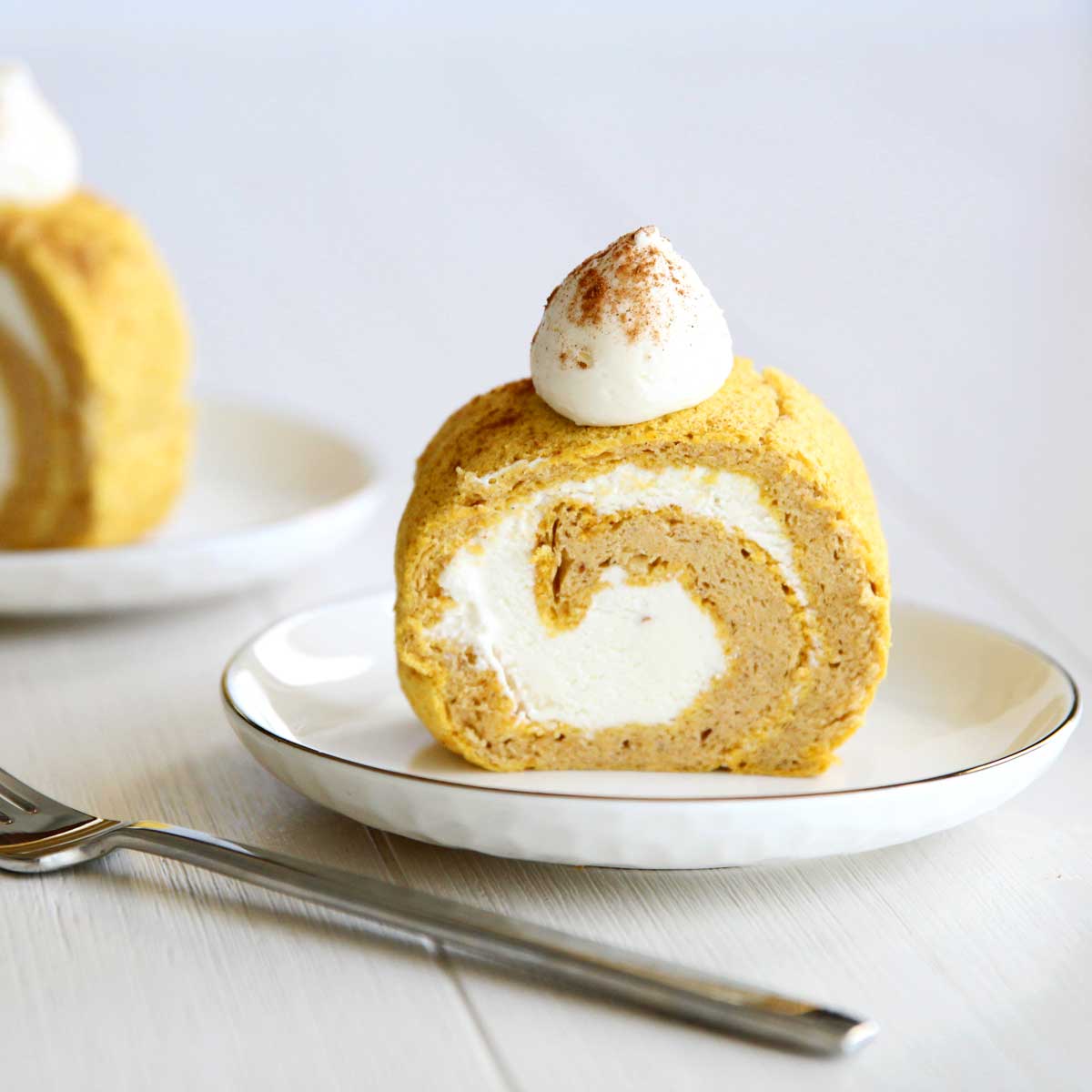Fall in Love Flourless Pumpkin Roll Cake (The Best Gluten Free Dessert Recipe!) - Peppermint Whipped Cream