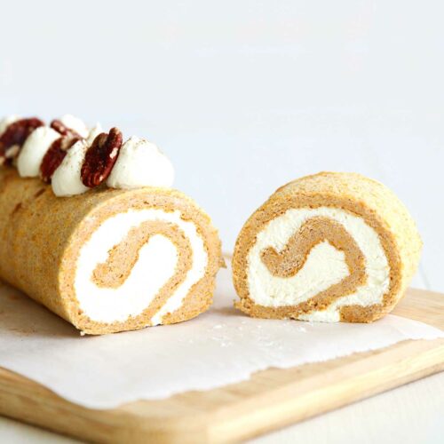 sweet potato swiss roll - gluten free flourless japanese roll cake