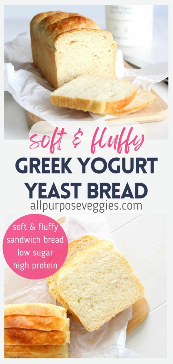 pin image - Fat Free Greek Yogurt Yeast Bread (High Protein Sandwich Bread)