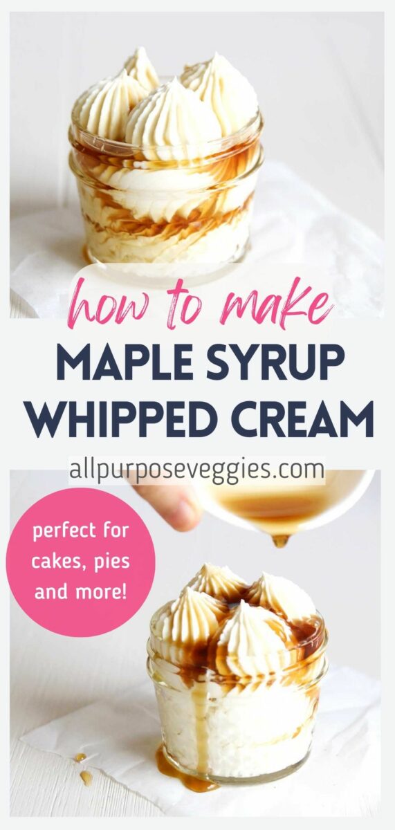 pin image - Homemade Maple Whipped Cream Sweetened with Maple Syrup