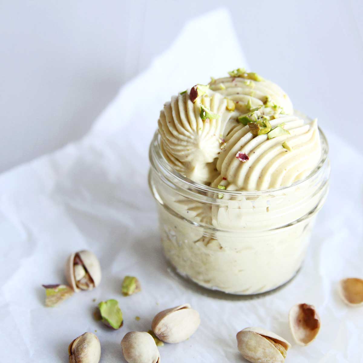 Low Carb Pistachio Whipped Cream (Stabilized with Cream Cheese)