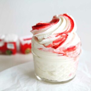 Easy Swirled Peppermint Whipped Cream (Chantilly Cream) Recipe - Red Velvet Cake Protein Bars