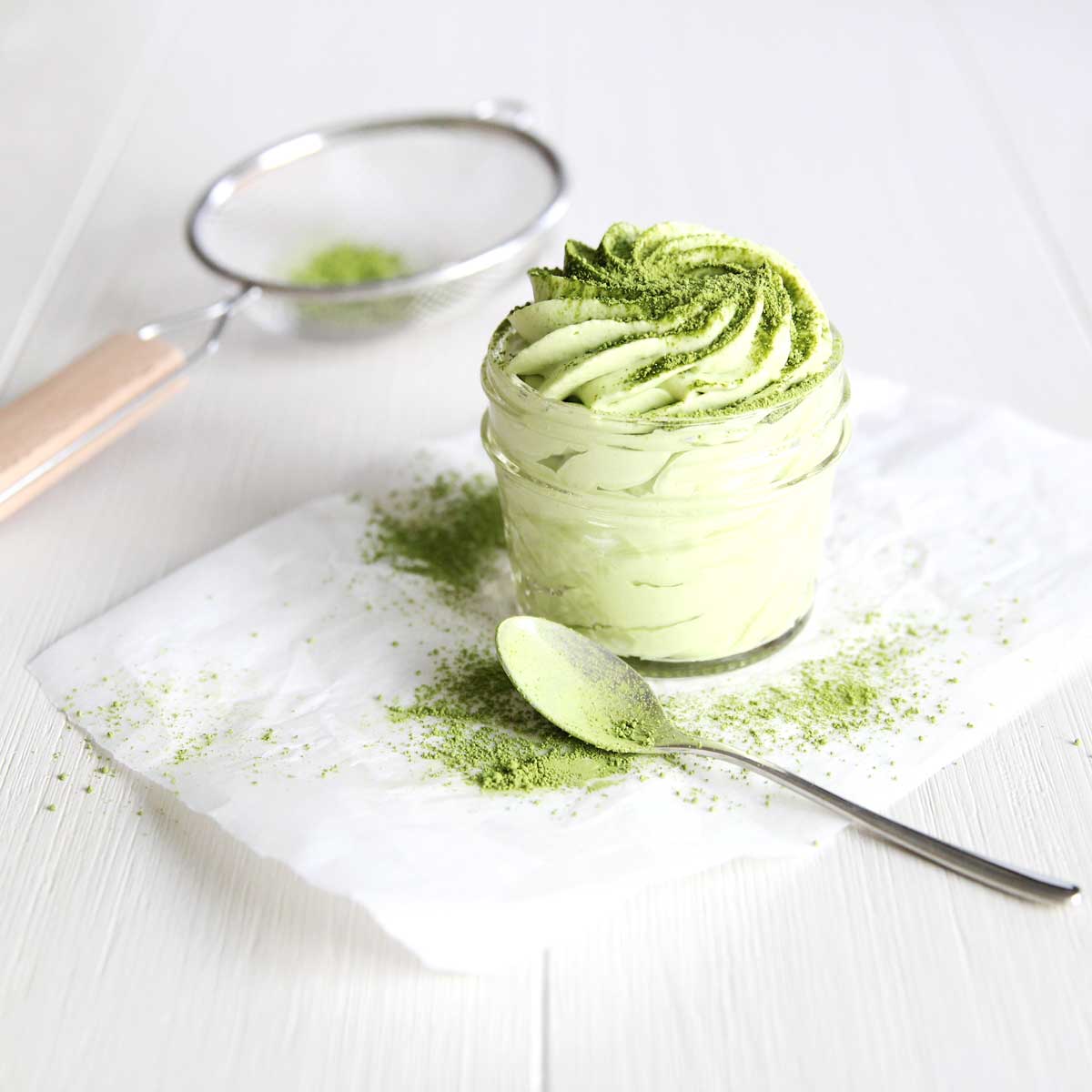 How to Make Sweet Matcha Whipped Cream (with a Sugar Free Option) - Matcha Scones