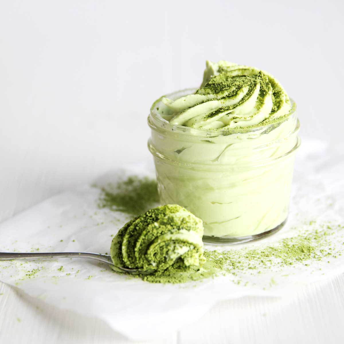 How to Make Sweet Matcha Whipped Cream (with a Sugar Free Option) - Peppermint Whipped Cream