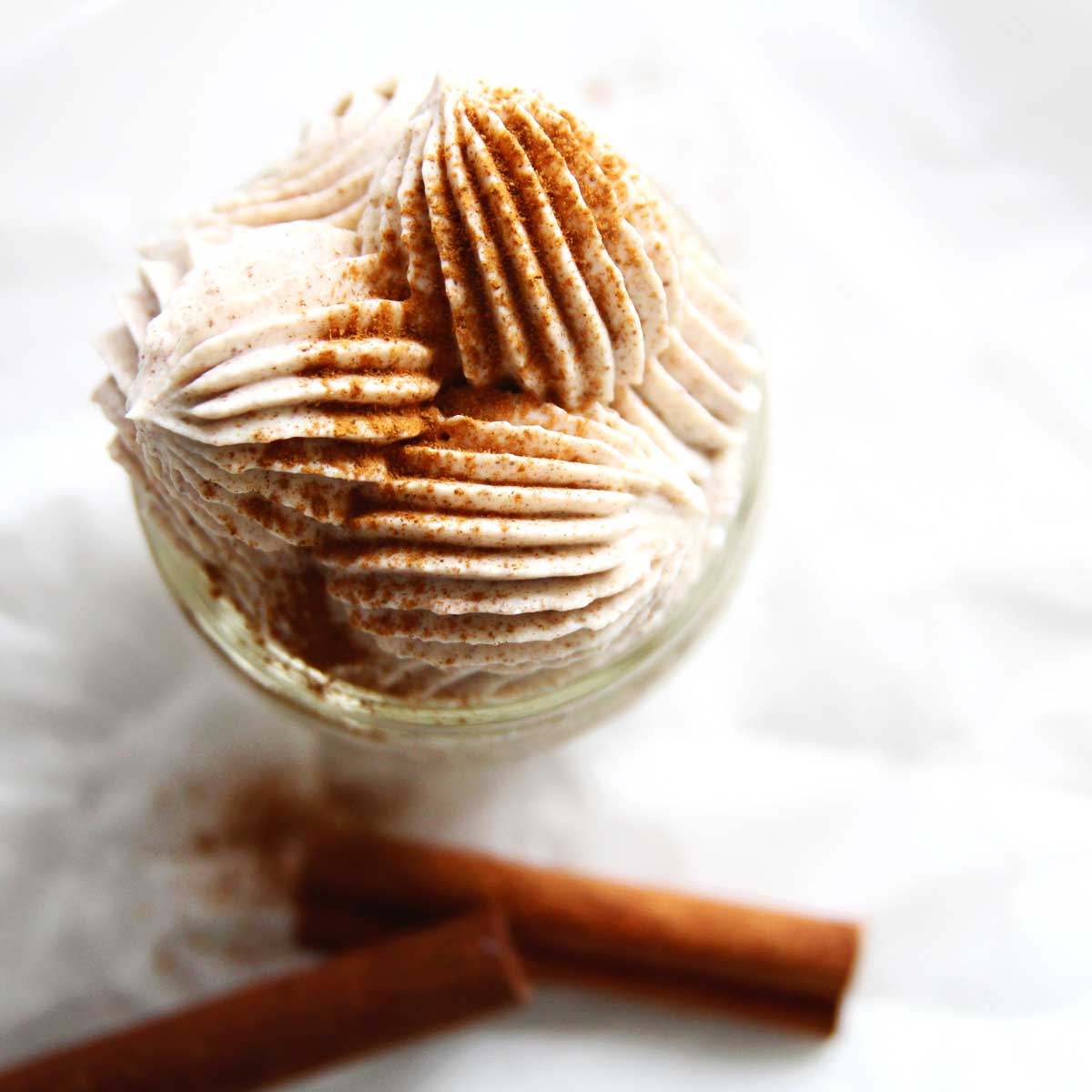 Sweet & Spicy Cinnamon Whipped Cream Recipe (Stabilized with Cream Cheese) - Brown Sugar Whipped Cream