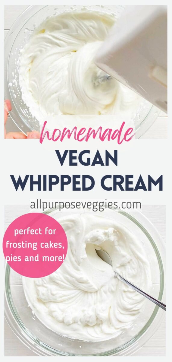 pin image - How to Make Vegan Vanilla Whipped Cream (Dairy-Free Chantilly Cream)