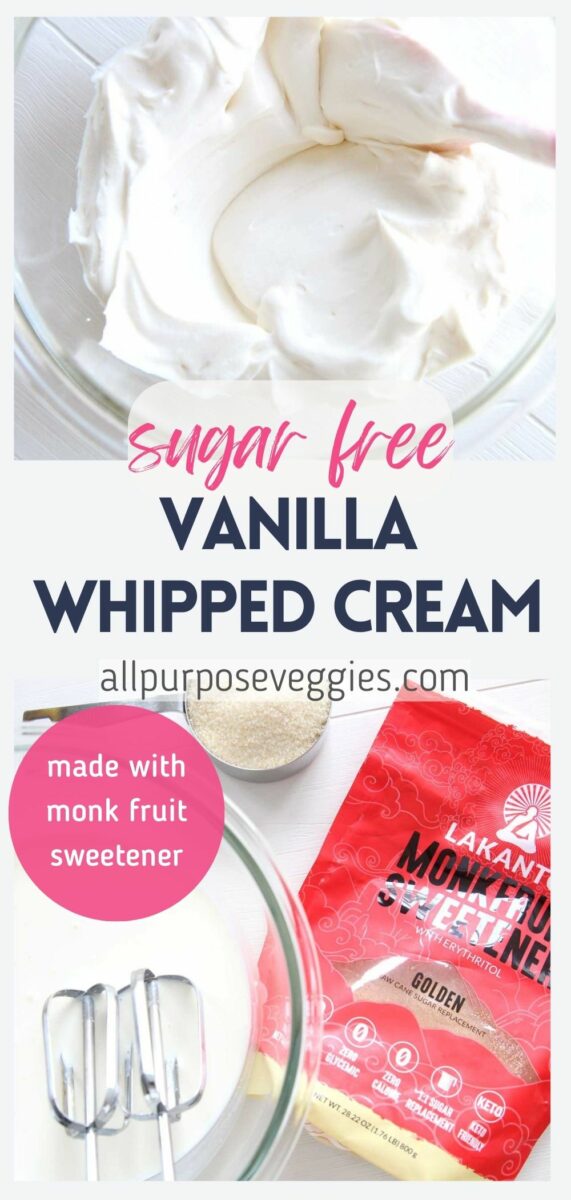 pin image - Zero Sugar Whipped Cream Recipe using Monk Fruit Sweetener