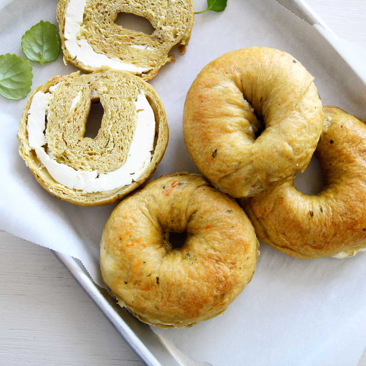 Holy Guacamole Bagels Stuffed with Cream Cheese - Guacamole Bagels