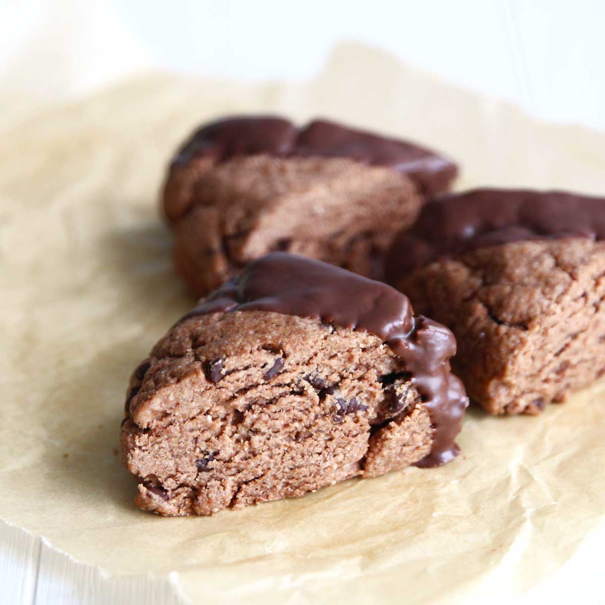 Vegan Double Chocolate Scones made with Coconut Oil