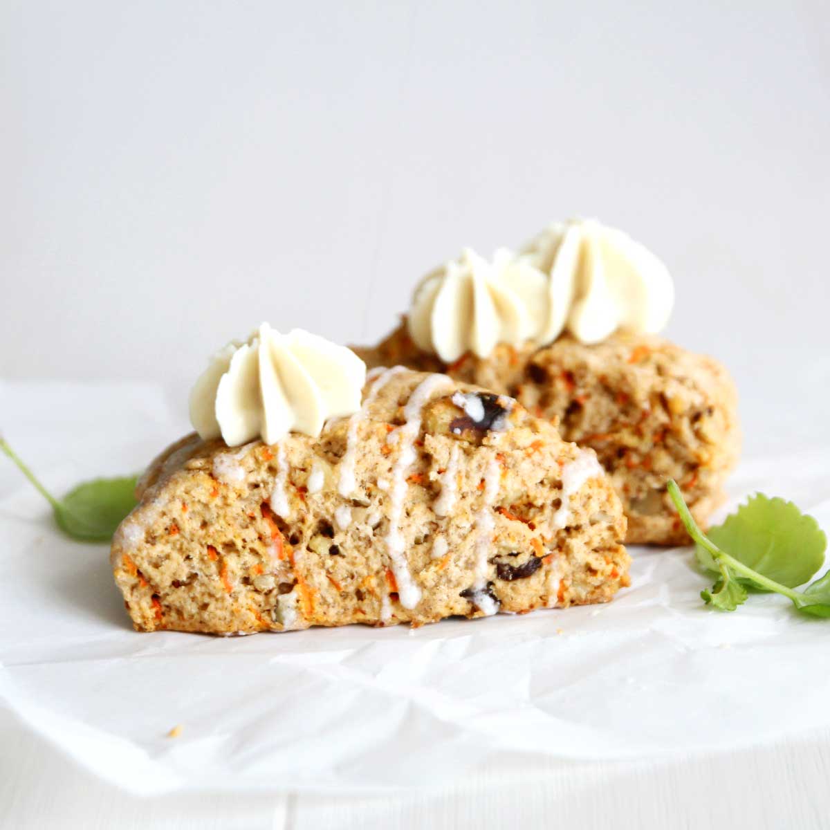 Healthy Vegan Carrot Cake Scones with Coconut Oil - Ricotta Almond Easter Eggs