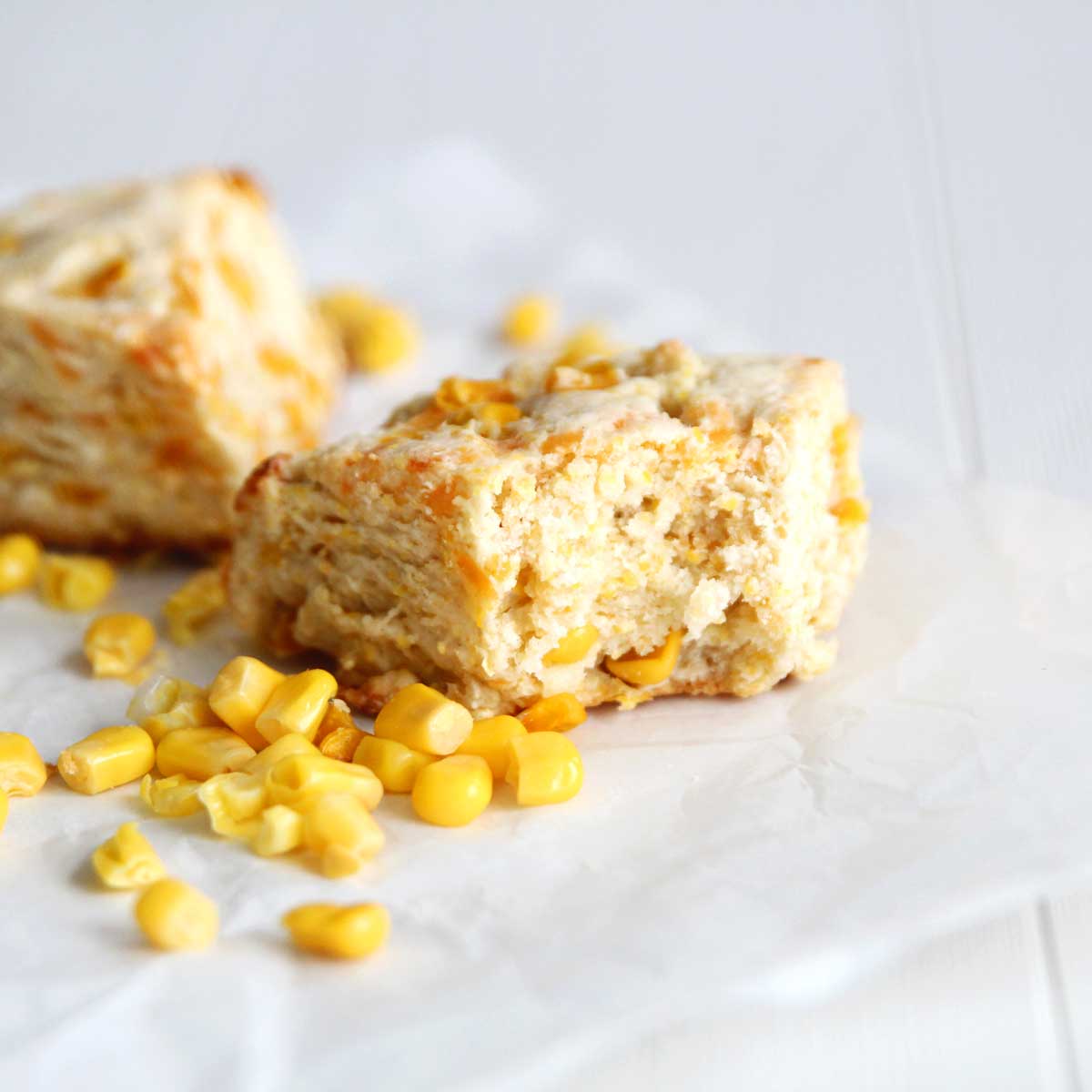 Homemade Savory Corn Scones with Cheddar & Sour Cream - Vegan Carrot Cake Scones