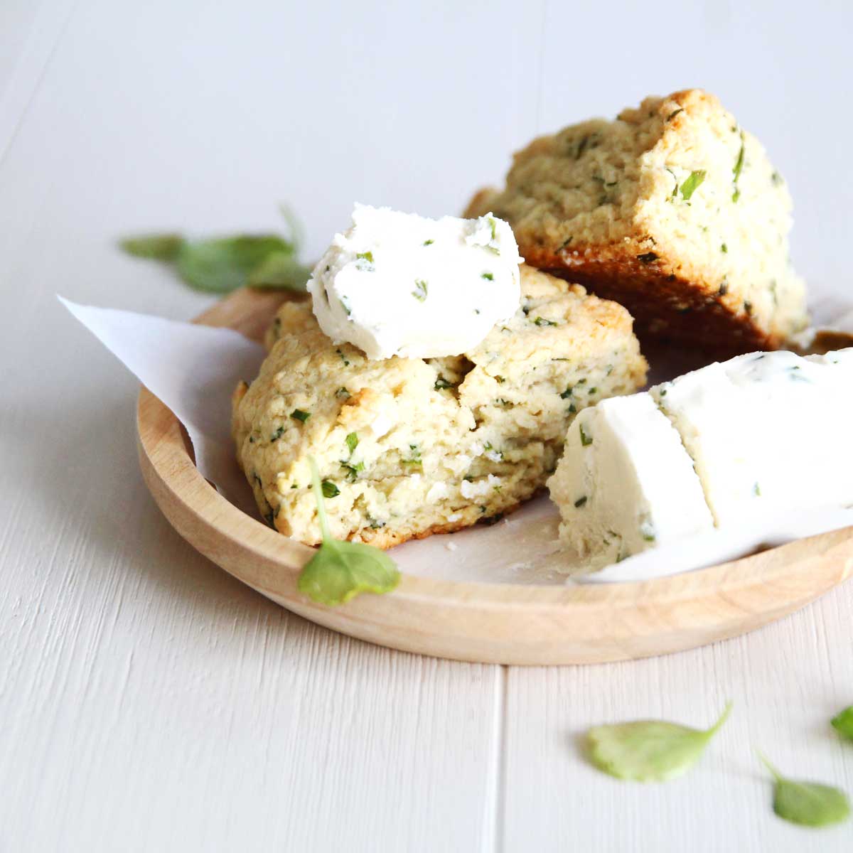 Savory and Delicious: Potato & Chives Scones - served with flavored vegan butter
