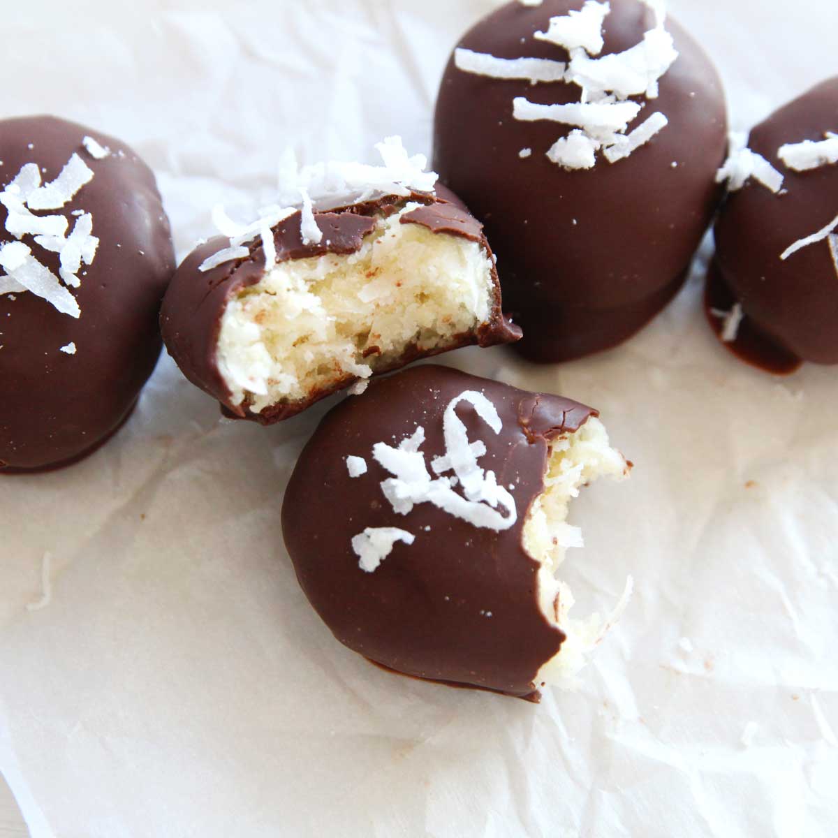 Chocolate Coconut Easter Eggs Made with Collagen Protein Powder - protein balls