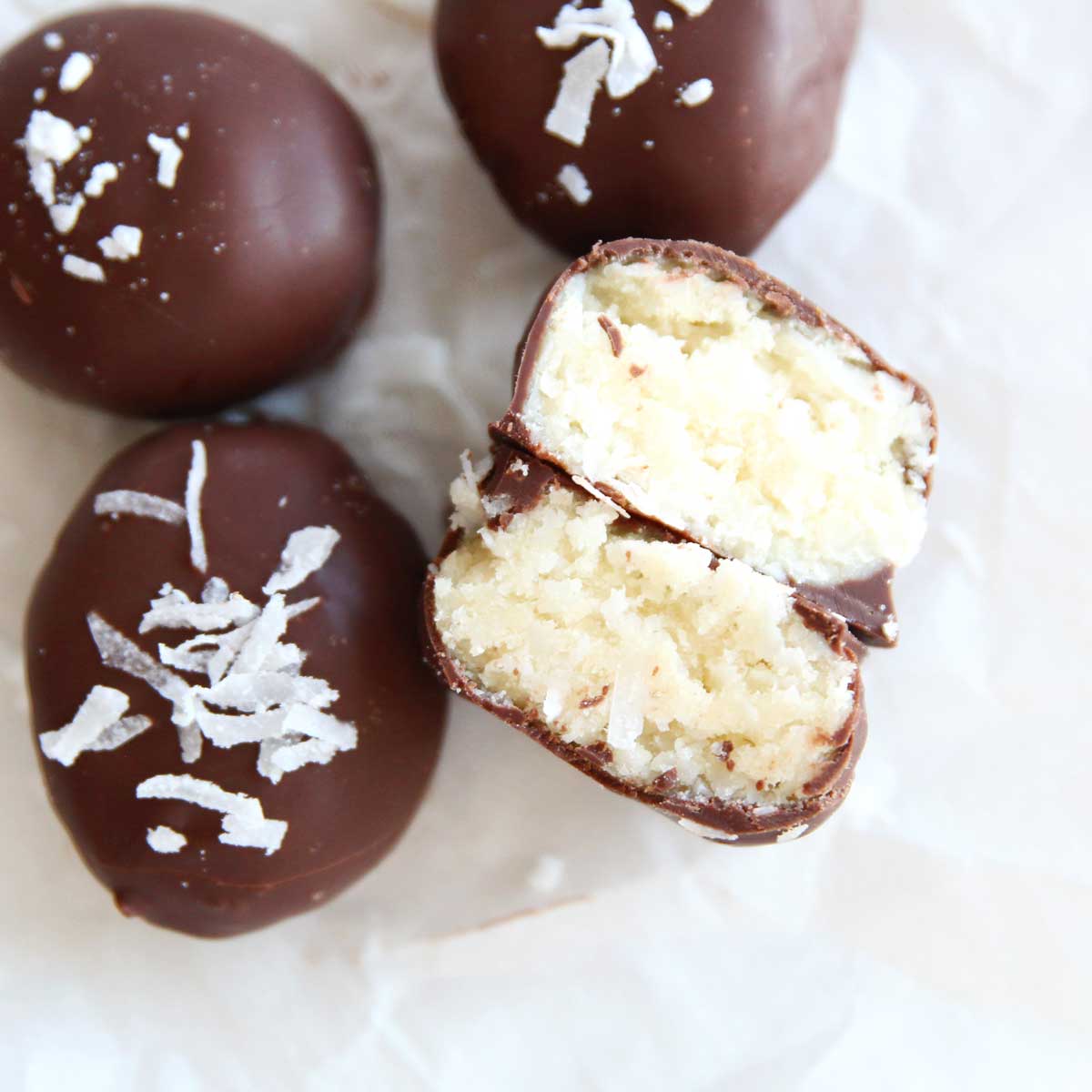 Chocolate Coconut Easter Eggs Made with Collagen Protein Powder - protein balls