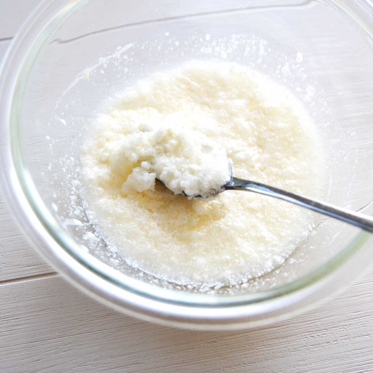 ingredient pic - vegan scone set melted coconut oil and heavy cream aside until granules form
