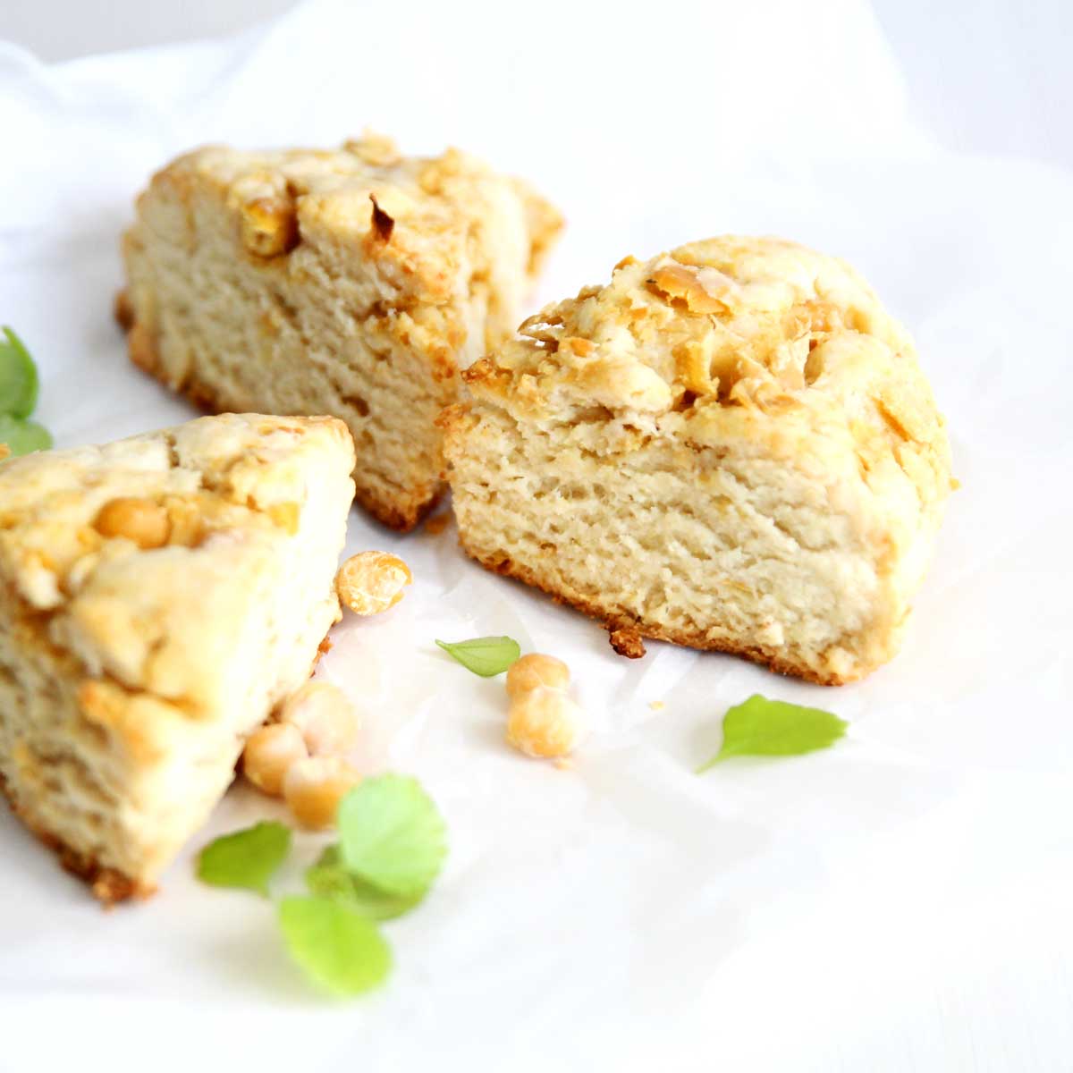 Homemade Chickpea Scones (Eggless, Vegan Recipe) - Cauliflower Everything Bagel Scones