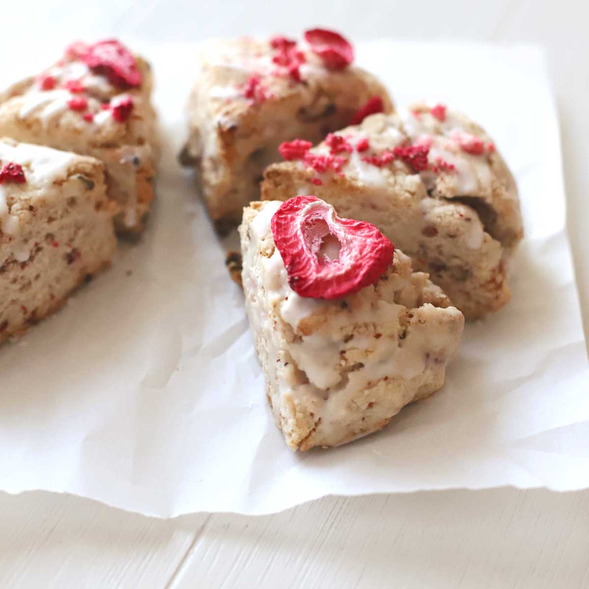Sweet Vegan Strawberry Scones Recipe - white bean paste cookies