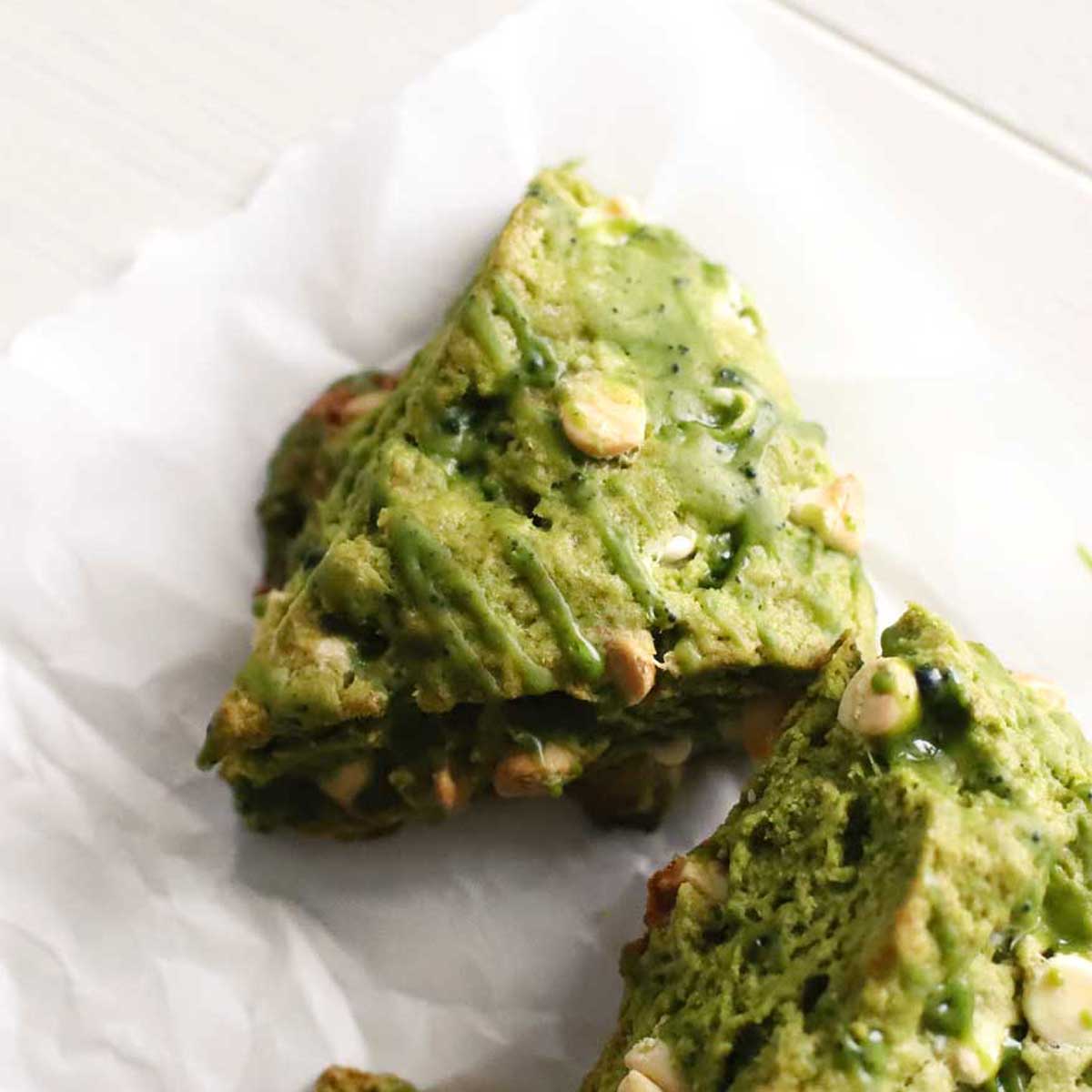 Homemade Matcha Scones with White Chocolate Chips (No Butter Required!) - Matcha Scones